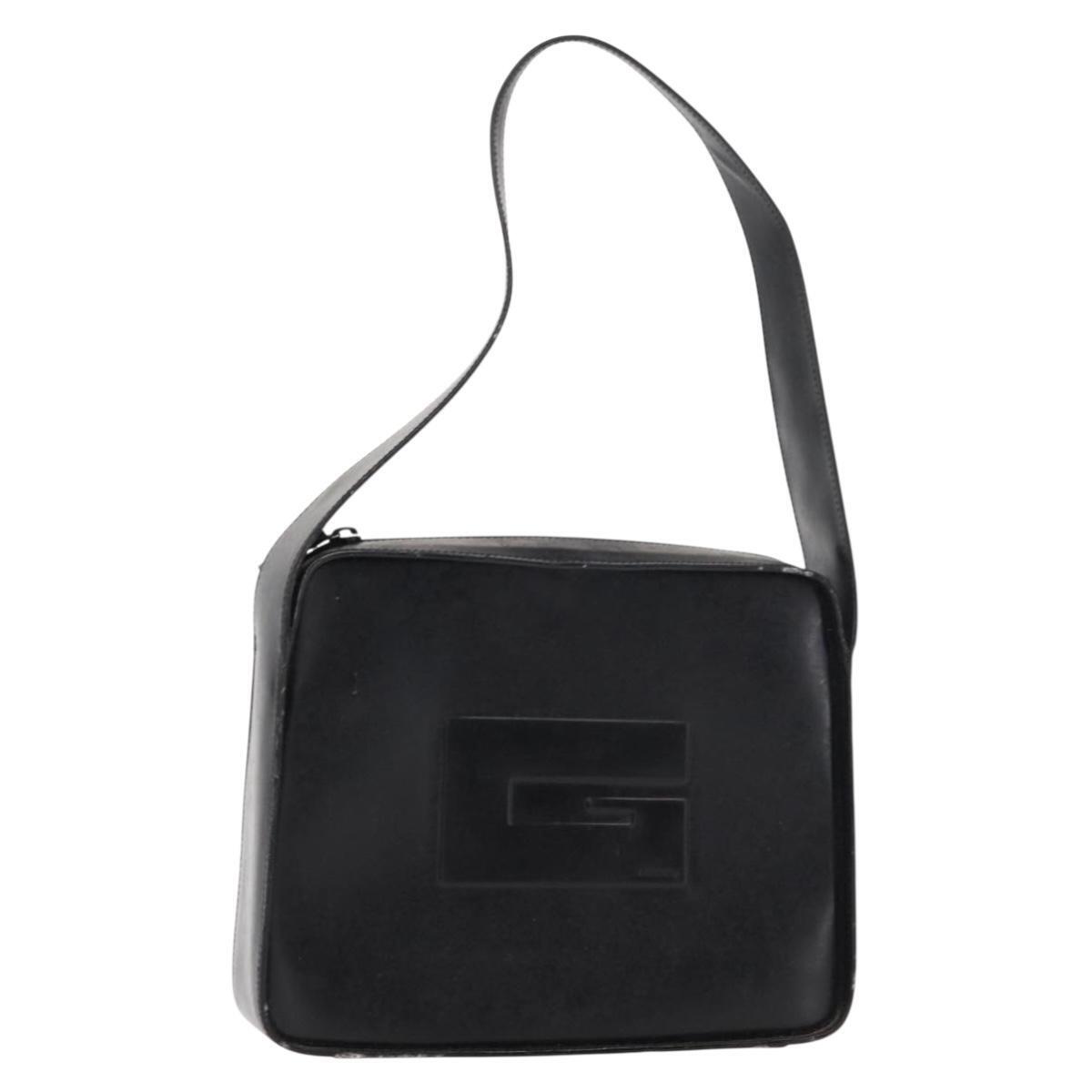 Gucci Shoulder Bag Patent Leather Black Silver 001 3032 Auth Ep11927